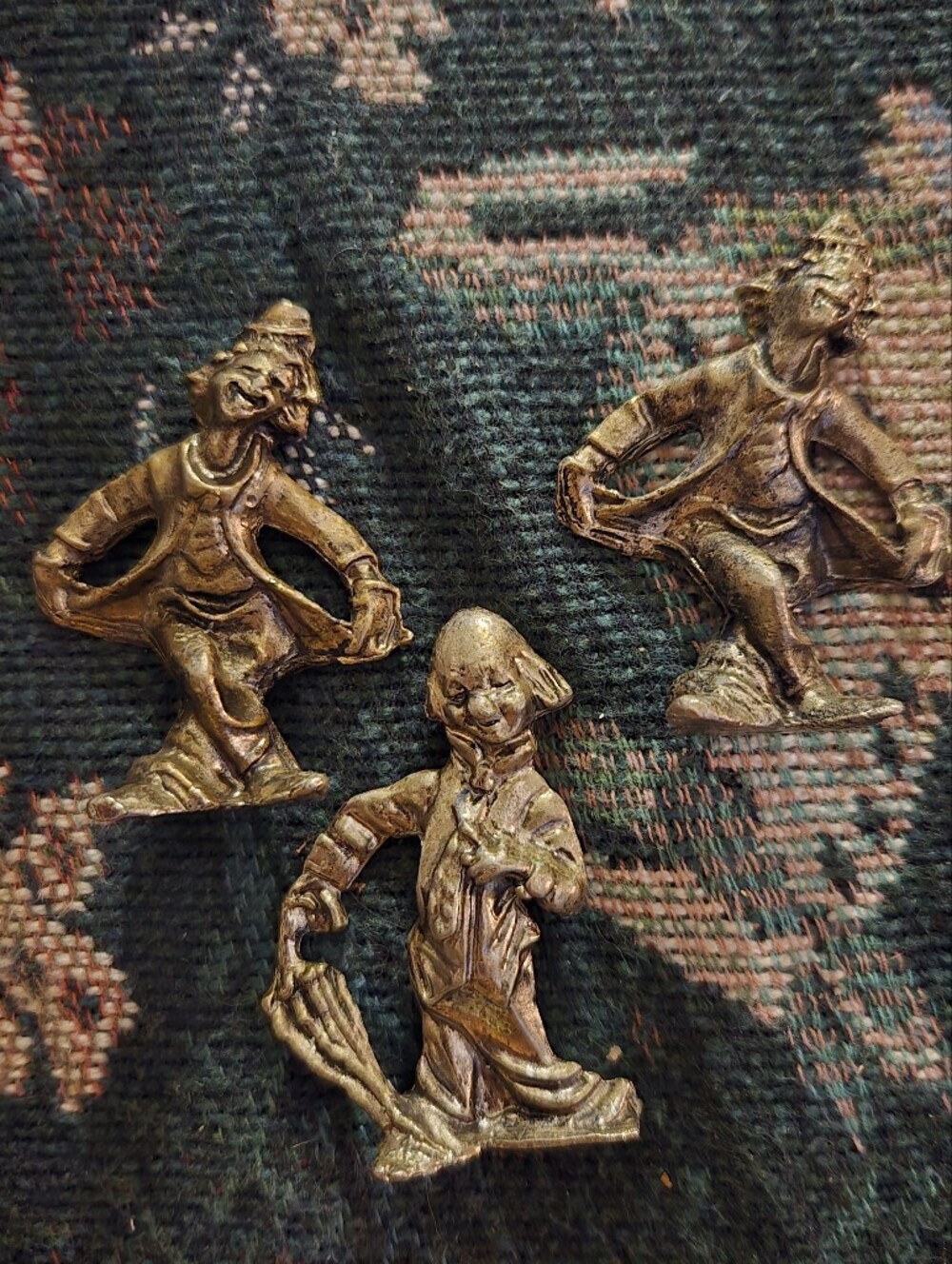 Set of 3 Vintage Circus Clown Pewter Figurines